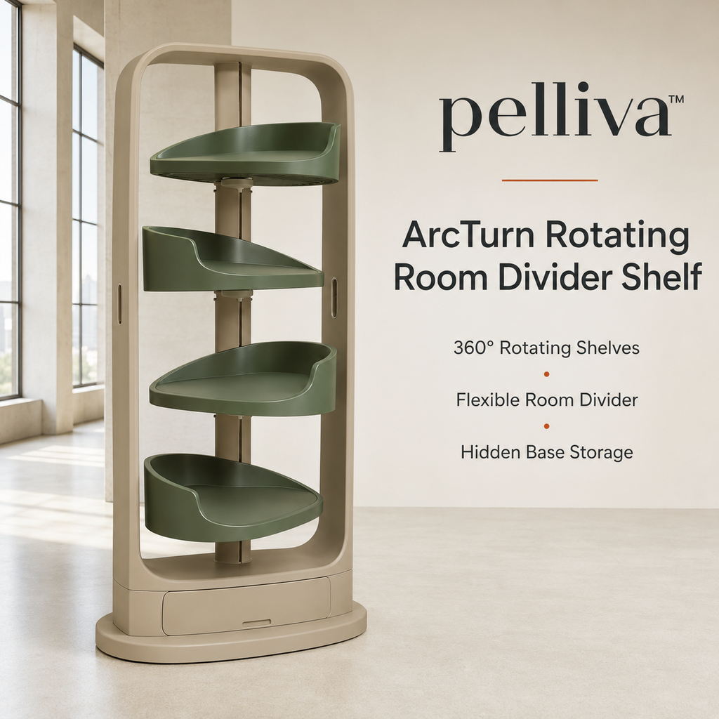 pelliva™ ArcTurn Rotating Room Divider Shelf