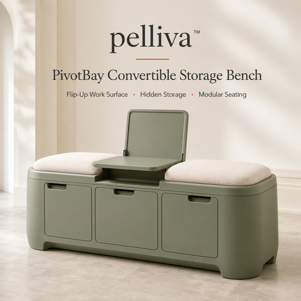 pelliva™ PivotBay Convertible Storage Bench